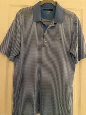 Greg Norman Collection Men’s Light Blue Striped Polo